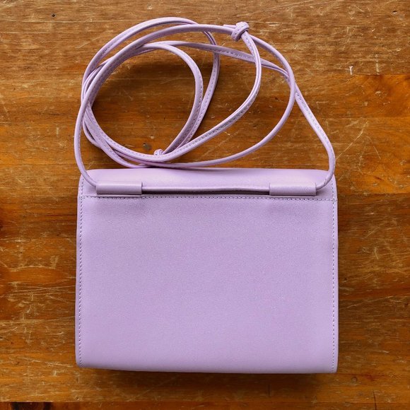 BAGGU Compact Leather Crossbody LILAC (RARE) - Picture 2 of 5